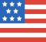 United States flag icon with red and white stripes and white stars on blue