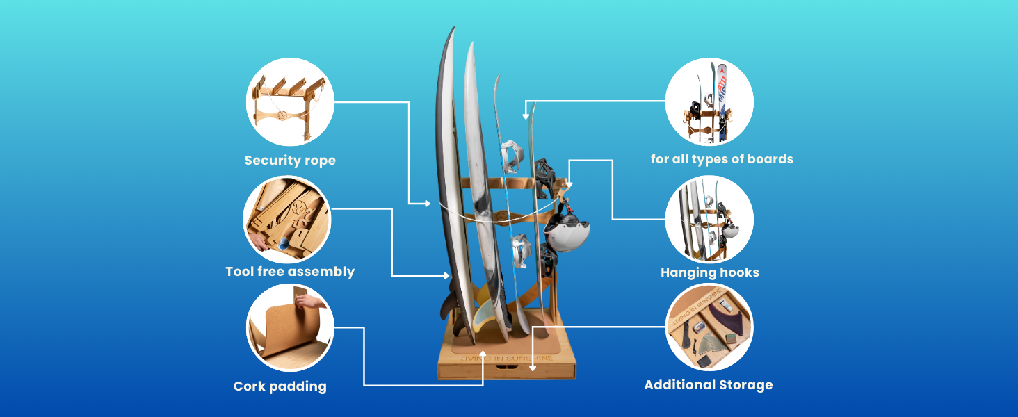 free standing surfboard rack