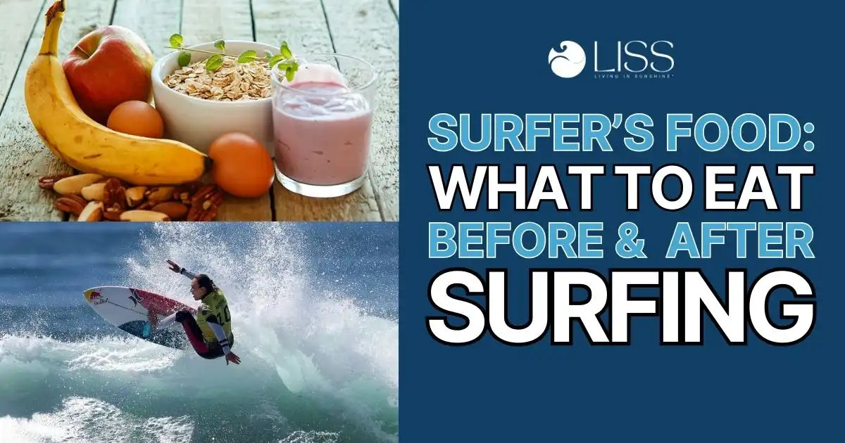 Guide on surfer’s food showing healthy meals and what to eat before and after surfing.